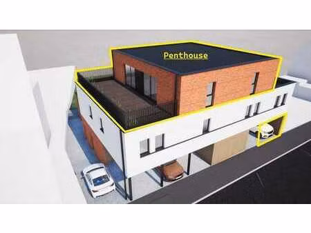 penthouse  ±106m²  séjour-cuisine  2ch  bua  wc  ter  pk 1v