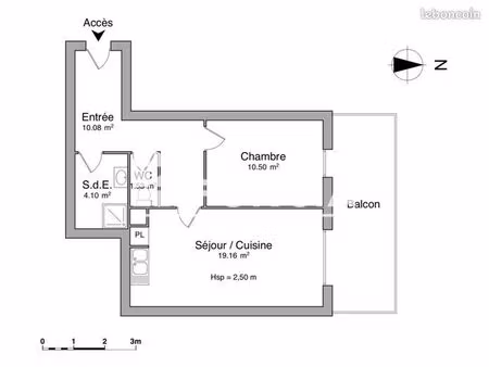 appartement 2 pièces 44 m²