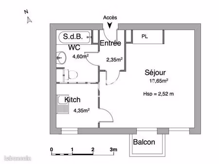 appartement 1 pièce 29 m²