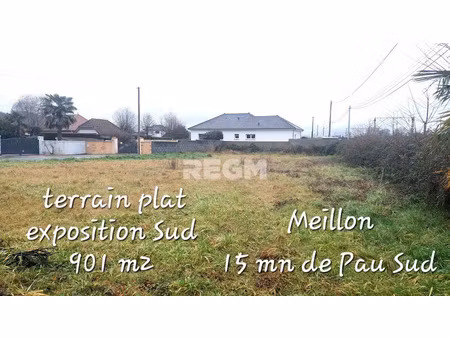 vente terrain 901 m² à meillon (64510)  65 000 €
