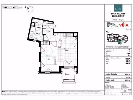 appartement 2 pièces 49 m²