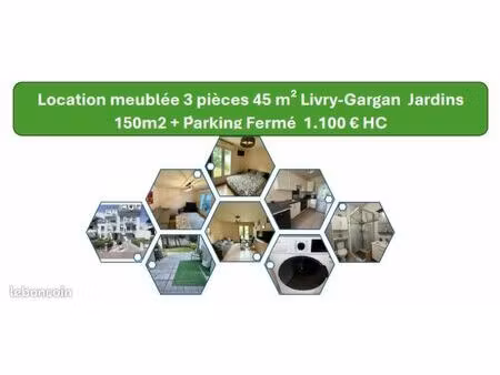 livry-gargan (93190) 3 pièces 2 chambres 48 m²