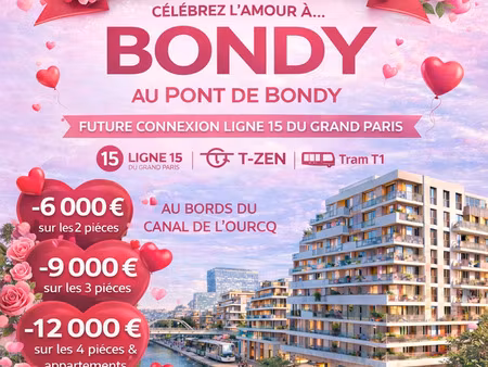 vente appartement 2 pièces 80 m² bondy (93140)