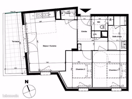 appartement 3 pièces 60 m²