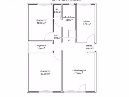 appartement 3 pièces 59 m²