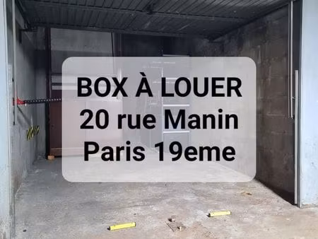 box / garage à louer - 20 rue manin  paris 19eme