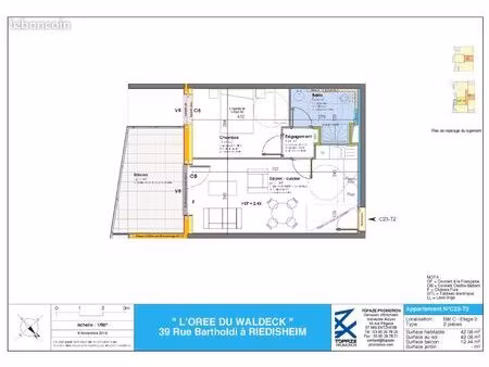 appartement 2 pièces 42 m²