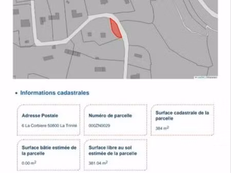 location terrain agricole boisé 384m2