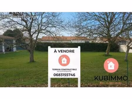 vente terrain à saint-vincent-sur-jard (85520) : à vendre / 491m² saint-vincent-sur-jard
