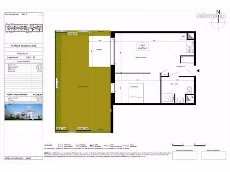 appartement 2 pièces 46 m²