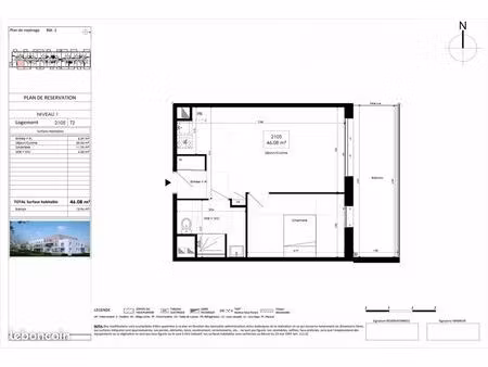 appartement 2 pièces 46 m²