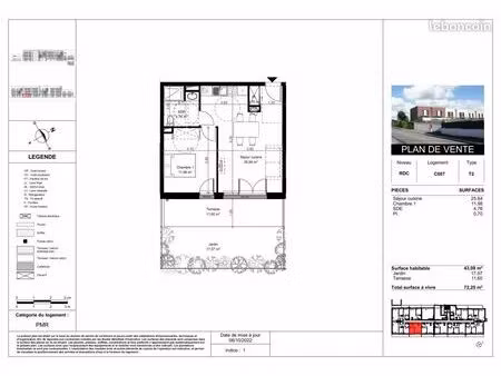 appartement 2 pièces 43 m²