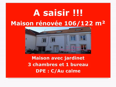 maison totalement rénovée à guermantes 6 pièces 106 /122m2