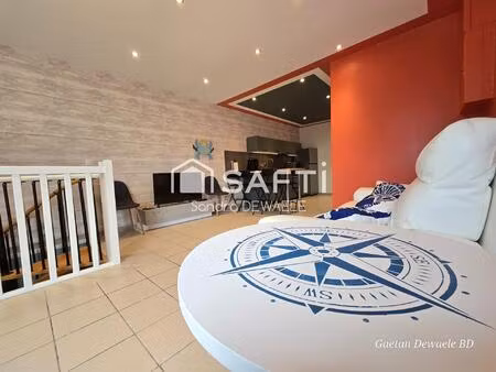 duplex inversé 90 m² – proche mer – jardin – vendu meublé