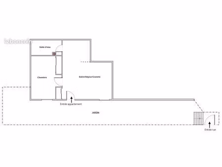 t2 avec jardin - 980 cc (eau  électricité  taxes ordures ménagères)