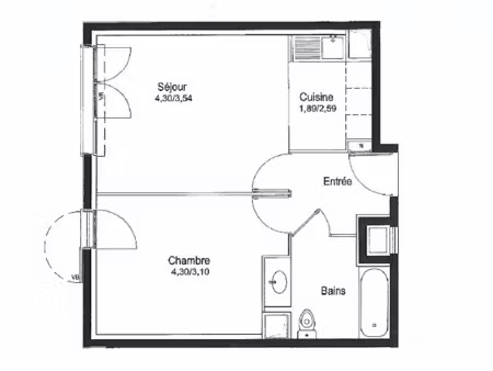 charmant f2 moderne & lumineux résidence 2014