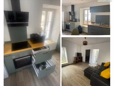 t2 meublé neuf haut de gamme – rdc – parking – centre issoire – clim