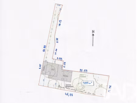 vente terrain à bâtir 905 m²