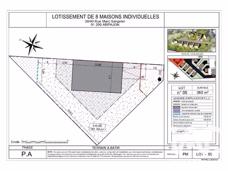 vente terrain 334 m²