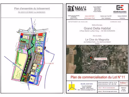 vente terrain 275 m² saze (30650)