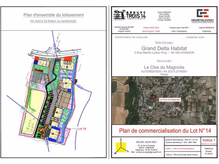 vente terrain 339 m² saze (30650)