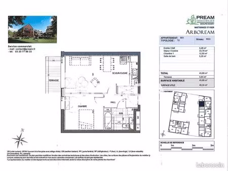 appartement 2 pièces 45 m²