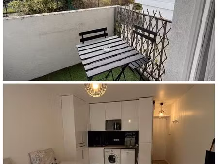 studio meublé 25m² avec balcon sur jardin