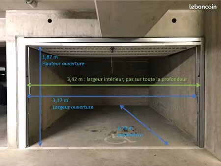 location garage box parking souterrain 16m²