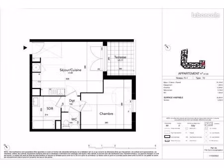 appartement 2 pièces 42 m²