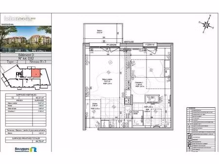 appartement 2 pièces 40 m²