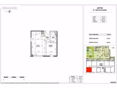 appartement 2 pièces 36 m²