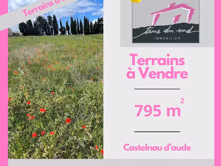 vente terrain à castelnau-d'aude (11700)  84 500 €