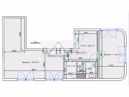 bureaux 51 m² parc volta