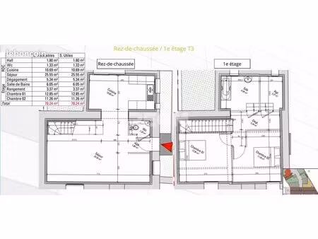 duplex 3 pièces 78 m²