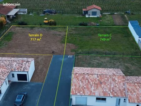 2 terrains de 717 m² et 749 m² à lagrave