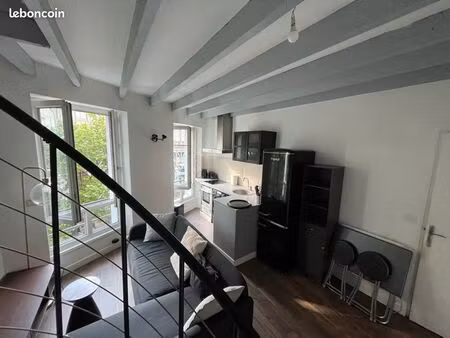 sous-location – charmant duplex esprit loft de 34 m² – buttes-chaumont / canal saint-marti