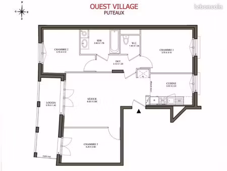 4p meublé + loggia + parking