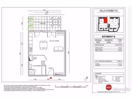 appartement 1 pièce 38 m²