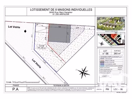 vente terrain à bâtir 269 m²
