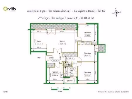 appartement 5 pièces  84 m²