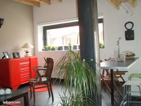 appartement f2 duplex de 50 m2 au sol  style loft