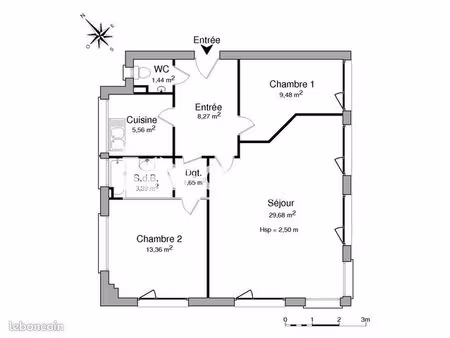 appartement 4 pièces 72 m²