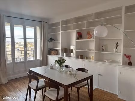 2/3p  65m² meublé  boulogne nord  bordure 16e  5e  vues dégagées  balcon  lumineux  calme