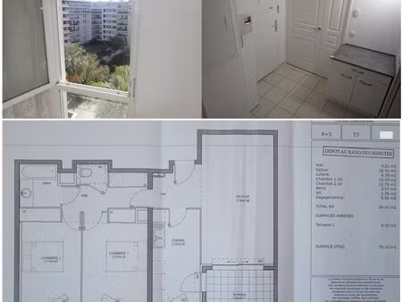 appartement trois pièces confortable rénové vue sur jardin calme garage double