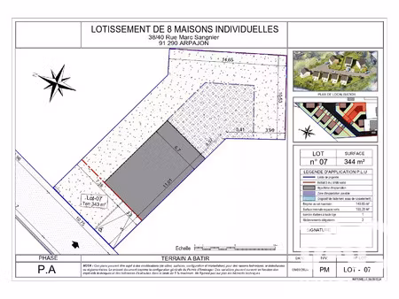 vente terrain 343 m² arpajon (91290)