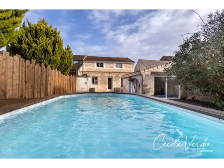 bergerac centre  maison de charme en pierre 1900 123 m2- 4 chambres avec piscine et dépend