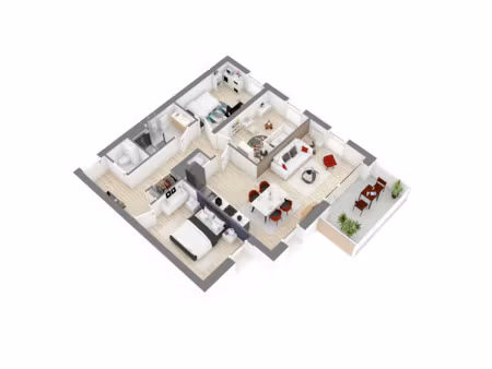 appartement 3 pieces avec balcon - en bord de loire