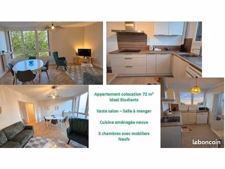 très bel appartement 72m2 à 3 chambres. totalement rénové