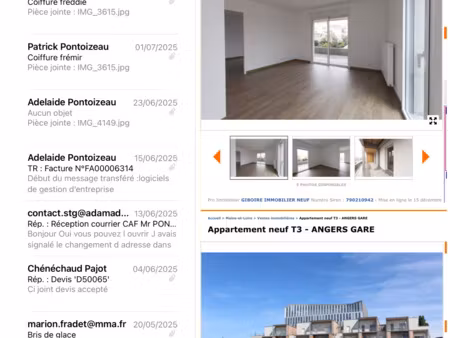 vente appartement 3 pièces à angers la fayette eblé (49000) : à vendre 3 pièces / 59m² ang