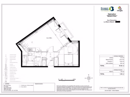 f2 residence neuve le blanc mesnil